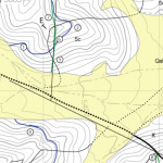 A Geological map with contour lines.