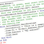 Note the colours for each type of code.