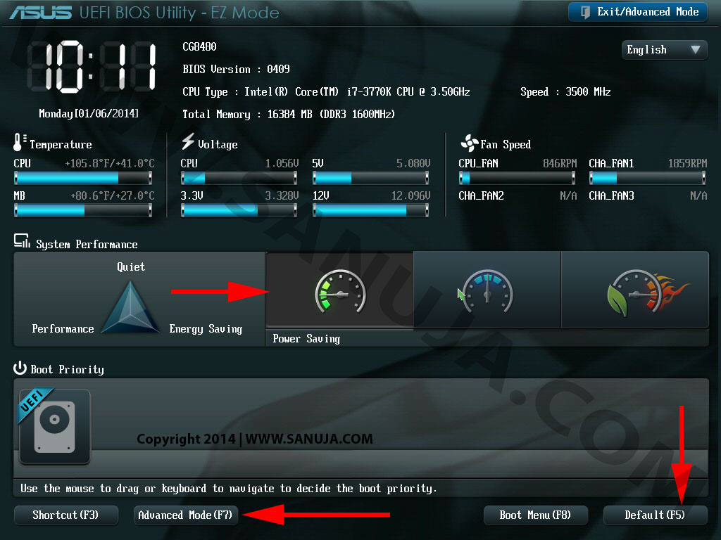 fix cpu fan error asus