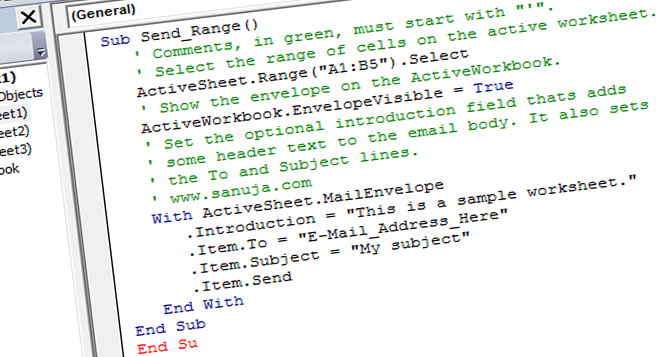 Note the colours for each type of code.