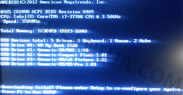 Overclocking Failed Errors