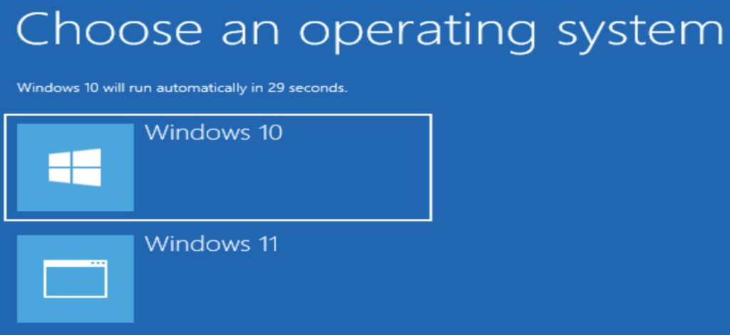 Keep choosing Windows 10 until the install is done