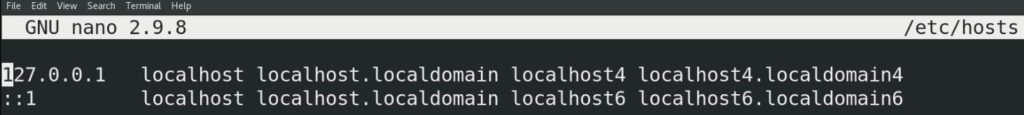 Typical default Linux hosts file