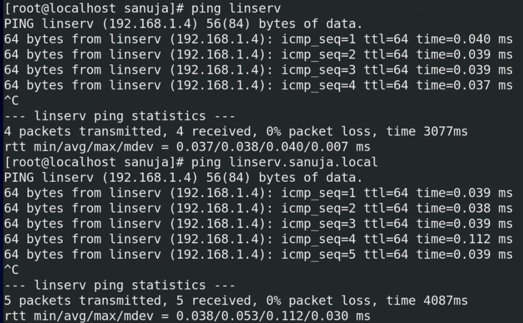 Linux pings by its own hostname