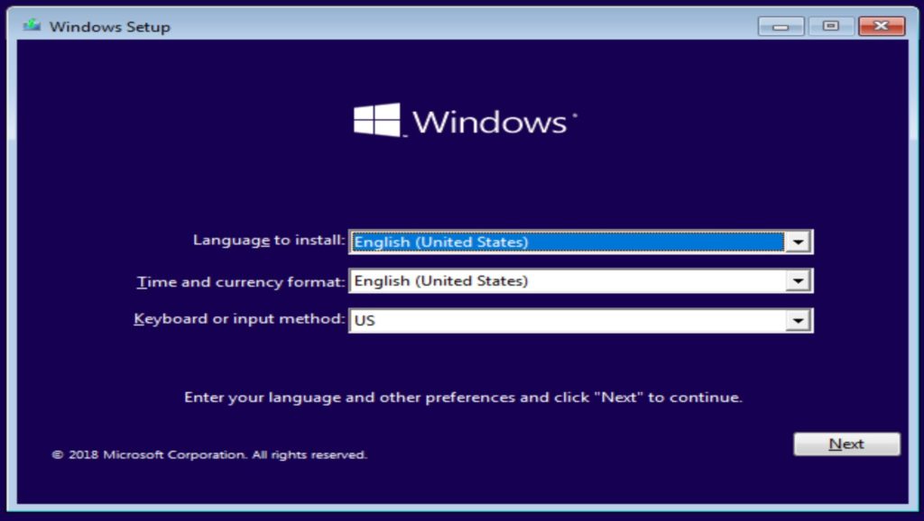 Windows 10 Preinstallation Environment