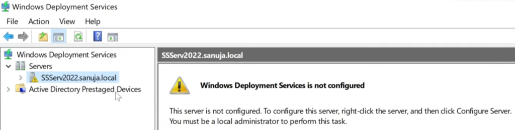 Windows Deployment Services is not configured